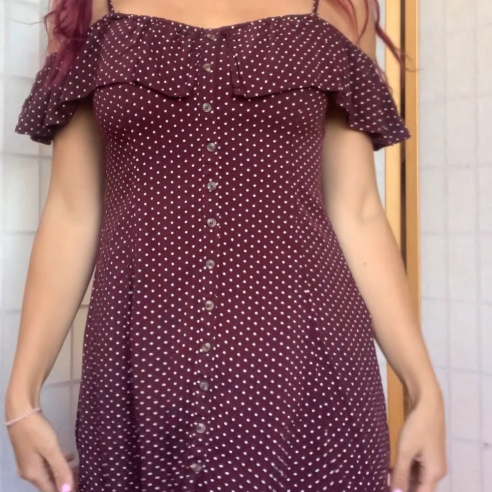 Purple polka dot dress